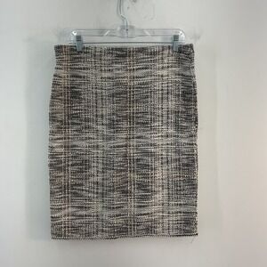Elegant Black and White Tweed Skirt